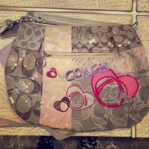 Colorful and fun Coach Poppy handbag with wallet